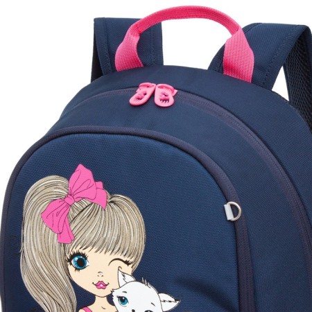 School backpack, 38 x 28 x 18 cm, Grizzly 363, ergonomic back, dark blue/rose RG-363-9_1-9