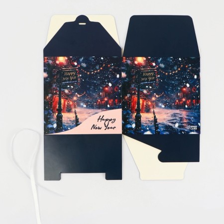 New Year. The box is folding, gift New Year's "New Year's Eve" 14 x 14 x 14 cm.-4