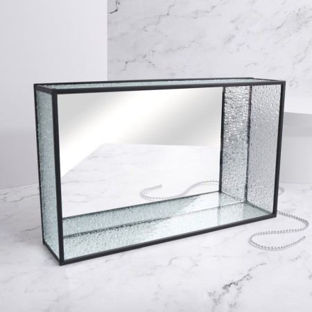 Organizer for storage "WET GLASS", 1 section, glass, with a mirror base, 29 × 17.5 cm, the color is transparent/black-3