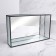 Organizer for storage "WET GLASS", 1 section, glass, with a mirror base, 29 × 17.5 cm, the color is transparent/black