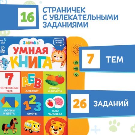 Teaching toy "Smart Book", sound, color orange-1