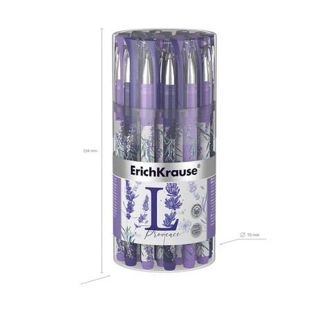Ballic handle Erichkrause Lavender Stick, rubber emphasis, node 0.7 mm, blue ink, letter line 2000 meters, mix-4