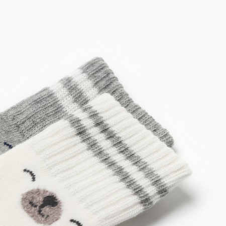 Set of terry socks crumb I am Basic Line, 2 pairs, 12-24 months, milk/gray-2