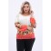 Female blouse, size 52, white color, coral