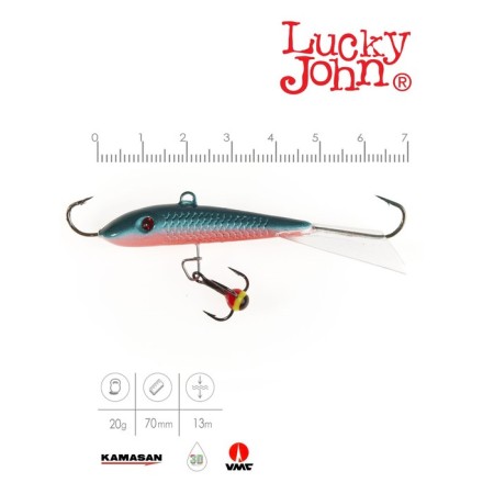 Balancir Lucky John Fin 5 + tee, 7 cm, color 54 blister-1