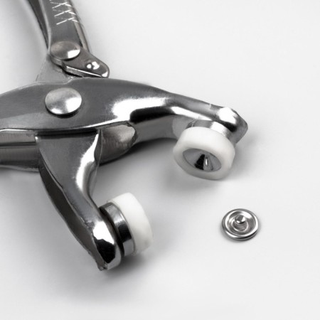 Forceps for installing buttons, with buttons, 14 × 6 cm, silver color-1