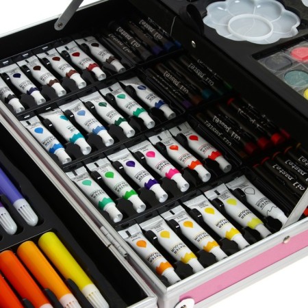 A set for drawing, folding, in a suitcase pink-10