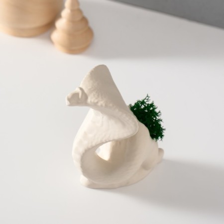 Souvenir "Cobra" with moss white 5x6.5x8 cm (moss green stabil)-5
