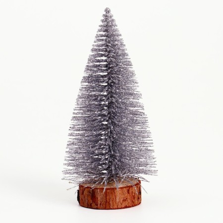 New Year's decor "Fir tree in silver color with sparkles" 8 × 8 × 15 cm
