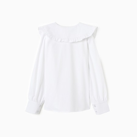 Blouse for girls, white color, height 128 cm-3