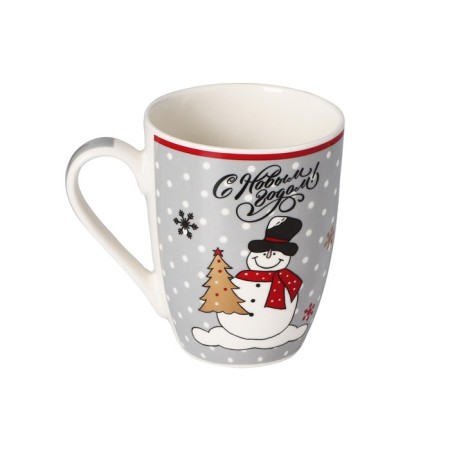 Porcelain shade mug "New Year. Snowman in a scarf ", 350 ml-1