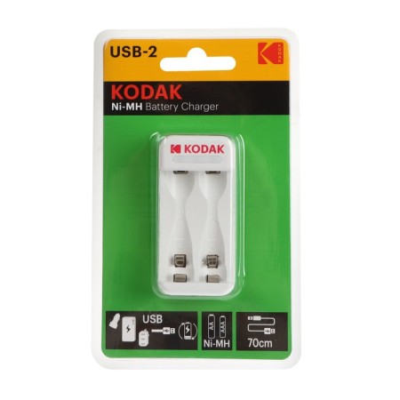 Kodak C8001b charger, for 2xa/AAA, USB, white batteries