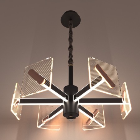 Chandelier 1700/6 LED 60W 3000-6000K Black 47x47x57 cm Bayerlux-2