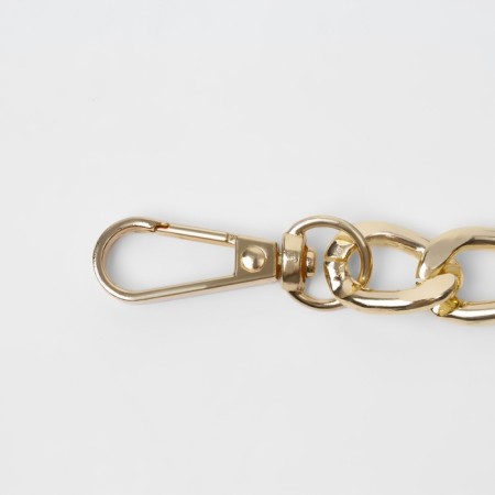 A chain for a bag, with carbines, metal, flat, 18 × 13 mm, 30 cm, gold color-1