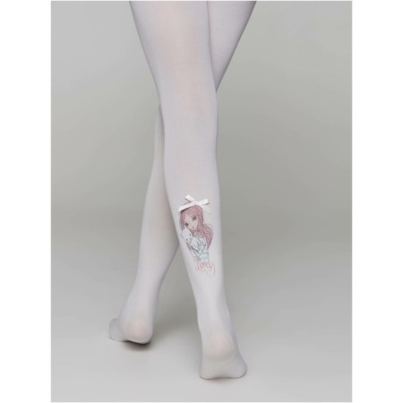 Pantyhose children from microfiber CONTE Elegant Lovely, height 104-110 cm, Bianco color