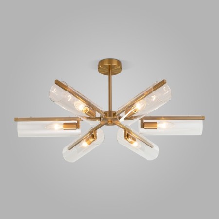 Ceiling Lamp EUROSVET TROMPETA 70144/6, E14, 6x60W, 740x740x310 mm, brass color