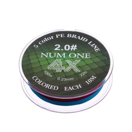 Ryobi Num One PE4X cord, diameter 0.235 mm, test 10 kg, 100 m, Multi Color