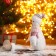 Soft toy "Snowman in pink sequins-long legs" 11x37 cm, white-pink