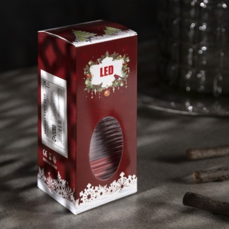 LED figure "Red Lantern with a candle" 5.5 × 13 × 5.5 cm, plastic, batteries AG13x3, glow warm white-3