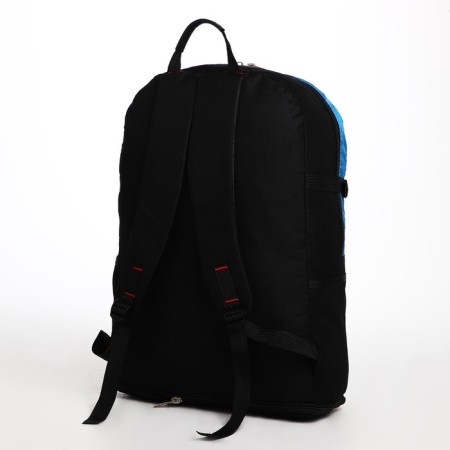 Tourist backpack on lightning, 5 outer pockets, black/blue color-1