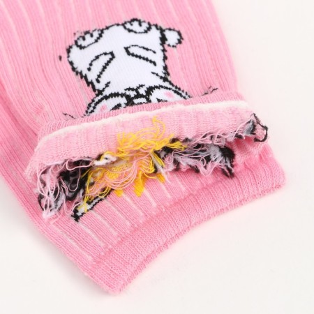 Women's socks "bunny", pink color, size 23-25-2