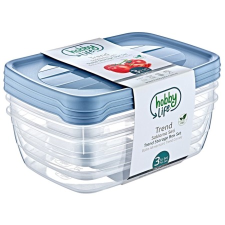 A set of food containers Hobbylife Trend, 2 l, 3 pcs, color mix