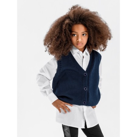 Жилет для девочки Amarobaby Knit Mild, рост 134 см, цвет синий-2