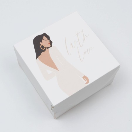 Gift folding box, packaging, "with love", 12 x 8 x 12 cm-2