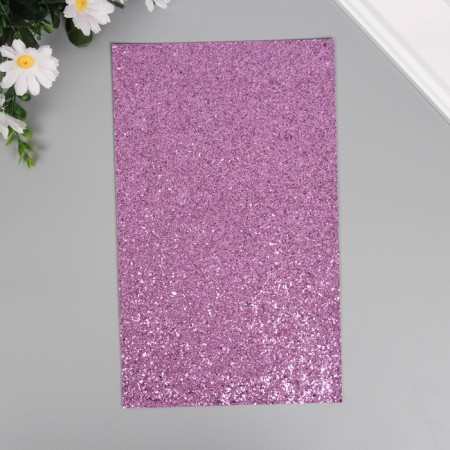 Sheet for creativity claims. Kozh "Large sparkles" Light purple sheet 33x20 cm thick 0.84 mm-1