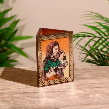 Standing for pencils "India" wood shisham 9x9x11.5cm mix-5