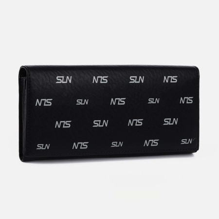 Women's wallet on magnets, black color