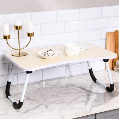Table - breakfast tray, for a laptop, folding, white, 60x40 cm-4
