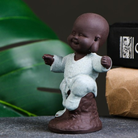 Figure "Buddha Karatist", 7x9 cm, yellow-7