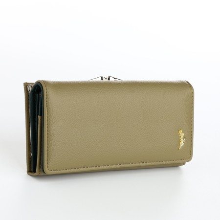 Women's wallet on magnets, green color