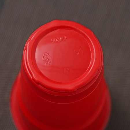 Glasses of plastic disposable “torch Extra”, 500 ml, in a set of 10 pcs, color red-white-4