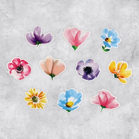 Set of stickers "Flowers", 5 x 5 cm