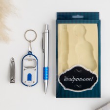 Gift set 3v1 (pen, nippers, keychain-opener with a flashlight) mix