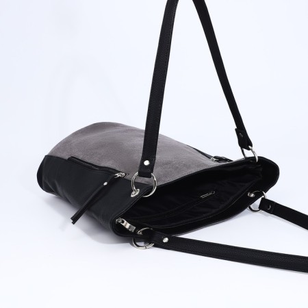 Bag Vita with a zipper, gray color-4