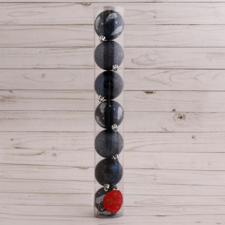 Set of balls plastic D-6 cm, 7 pcs "Air feathers" blue-1