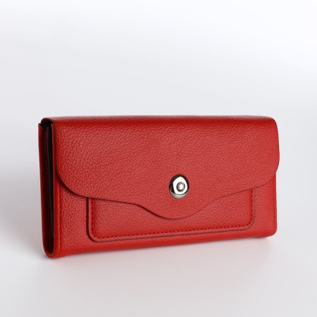 Women's wallet on magnet, red color