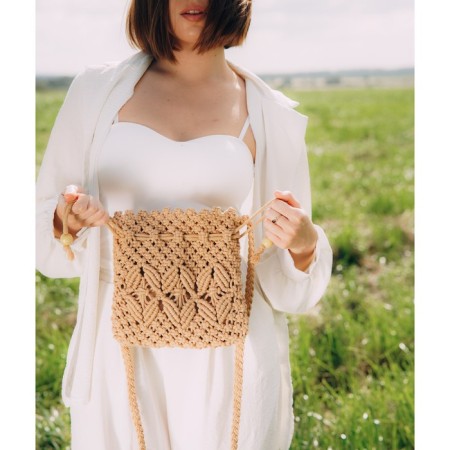 Women's bag SL Home, manual weaving, cotton, pens length 55 cm, 22 × 22 cm-11