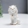 Souvenir ceramics "White Leo" with gold 10 cm