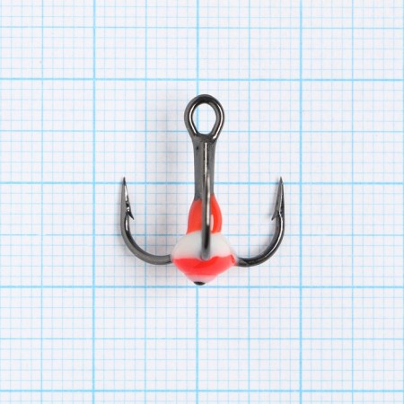 Triple hooks for Lucky John lure with colored drops, RFR color, No. 06, 10 pcs.-1