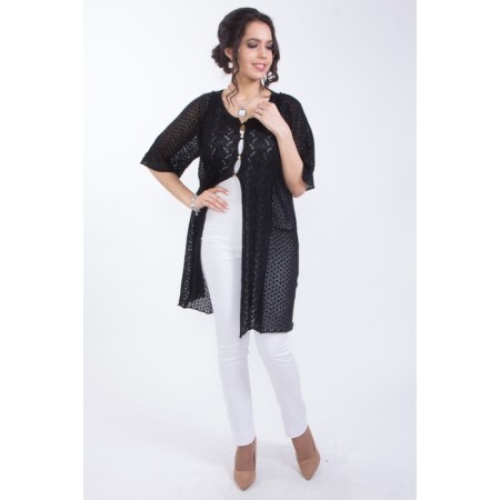 Cardigan female, size 44, black color-3
