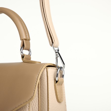Women's bag on the Textura valve, small size, milk color-7