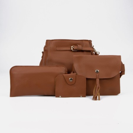 Bag's bag with a zipper, baby bag on a button, wallet, business card holder, brown color-1