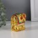 NECK Polystone "Indian elephant on gold ingred" gold 4.6x8.8x8 cm