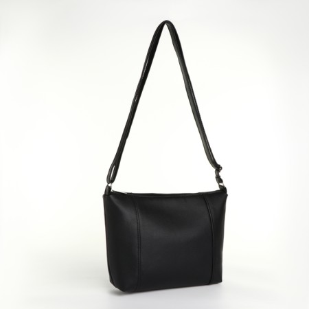 Bag Cross-Bodi with a zipper, black color-1
