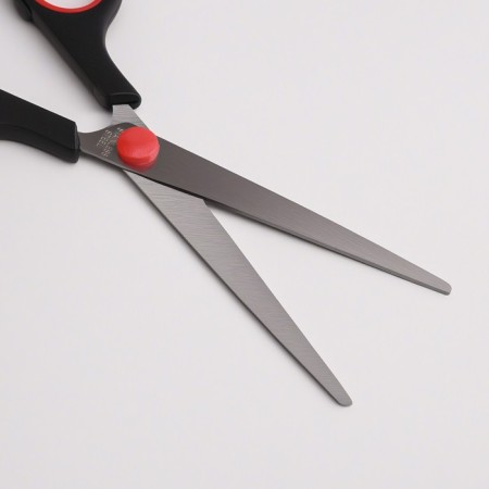Hairdressers with emphasis, blade - 7.5 cm, black/red color-2
