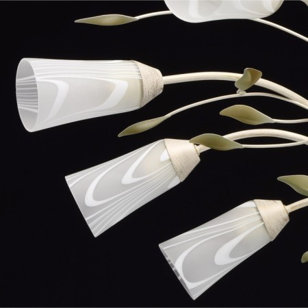 Chandelier "Delight", 10x60W E14, white color, gold-4